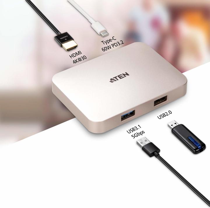 Actual product image Aten UH3235 Mini Dock (USB-C, 1 Ports)