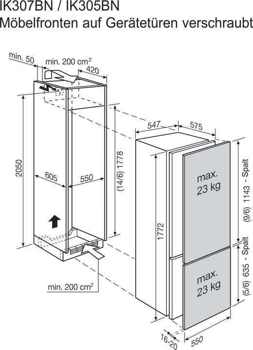 Nährwerte und Zutaten Electrolux IK305BNL (281 l)