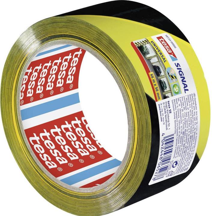 Actual product image tesa UNIVERSAL signal marking tape, self-adhesive PP warning tape for permanent marking (50 mm)