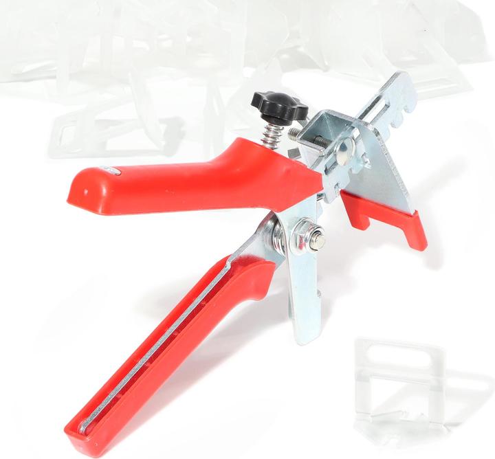 Actual product image XPOtool Tile Levelling System Set with 500 Pull Tabs 1.5mm & 1 Pair of Levelling Pliers, Laying Aid
