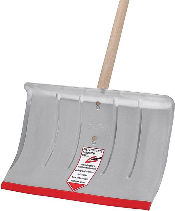 Triuso Schneeschieber 50cm Alu mit Softkante Ovalstiel lackiert