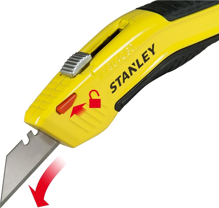 Immagine prodotto Stanley Coltello con lama trapezoidale con cambio lama automatico (Taglierini)