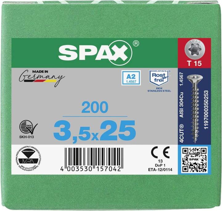 Productafbeelding Spax Spaanplaatschroeven A2 (200 Schroeven per stuk)