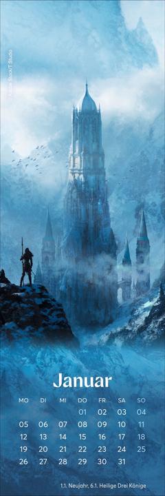 Immagine prodotto Fantasy Lesezeichen & Kalender 2026 (6 x 18 cm, Copertina rigida, Tedesco)