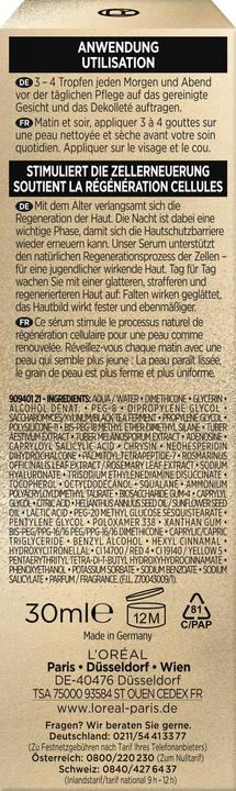 Nährwerte und Zutaten L'Oréal Paris L’Oréal Paris Seren Zell Renaissance Midnight Serum 30 ml (30 ml)