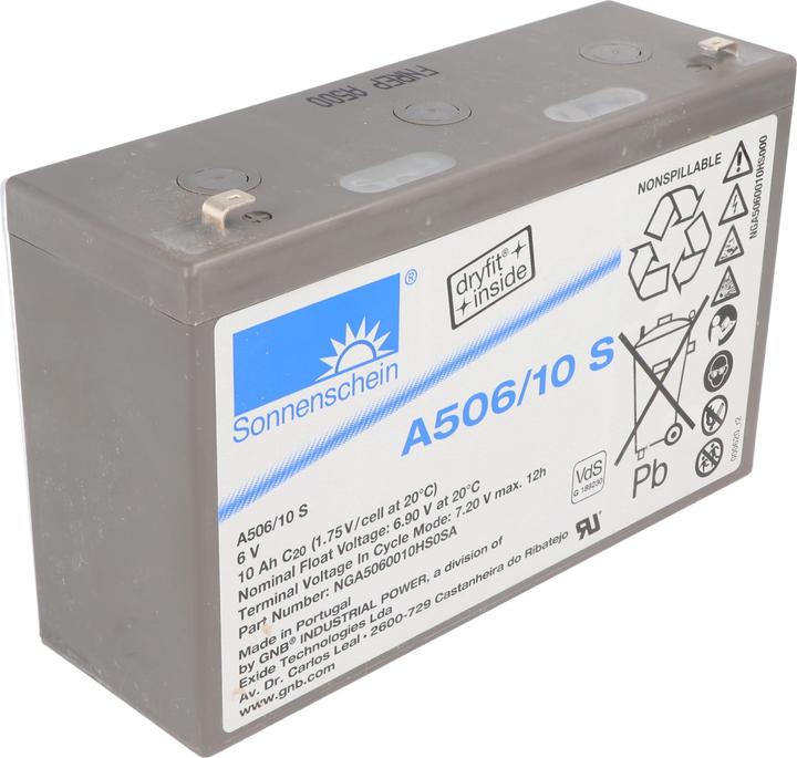 Produktbild Tadiran Sonnenschein Dryfit A506/10 S Blei Akku, Anschluss 4,8mm, VDS G (6 V, 10 Ah)