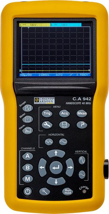 Immagine prodotto Chauvin Arnoux Oscilloscopio portatile (Scope-Meter) C.A 942 40MHz a 2 canali 2 GSa/s 2,5 kpts 8 Bit (CAT III 600V)