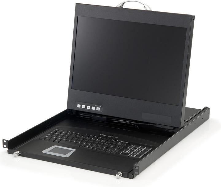 Actual product image LevelOne KVM-8901EN 48.26cm 19inch Widescreen LCD KVM Rack Console DE Keyboard