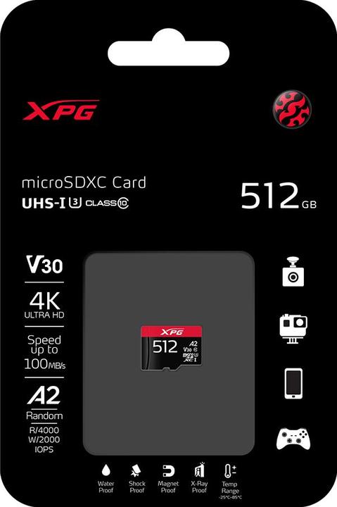 Produktbild Adata Gaming - Flash-Speicherkarte - 512 GB (512 GB, microSDXC, U3, UHS-I)