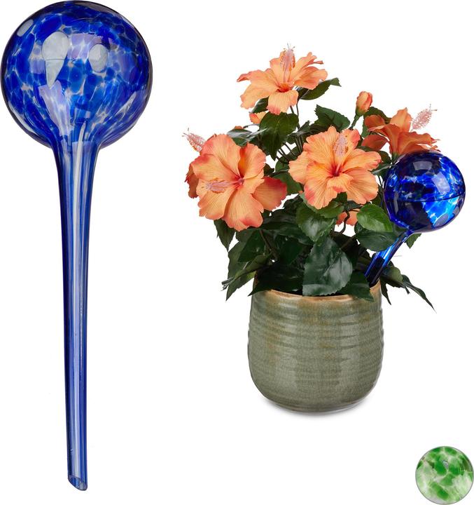 Image du produit Relaxdays Globe d’arrosage en lot de 2, verre (Boules d'arrosage)