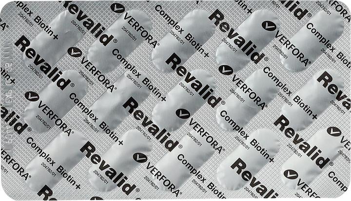 Valeurs nutritives et ingrédients Revalid Complexe de biotine+. (270 pièce(s), Capsules, 213 g)