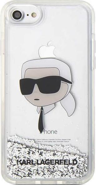 Actual product image Karl Lagerfeld KLHCI8LNKHCH iPhone 7/8/ SE 2020/2022 silver/silver hardcase Glitter Karl Head (Apple iPhone 7, Apple iPhone 8, Apple iPhone SE)