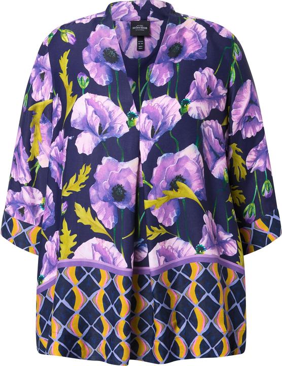 Produktbild Ulla Popken Tunika, Blüten, A-Linie, Kelchkragen, 3/4-Arm (54)