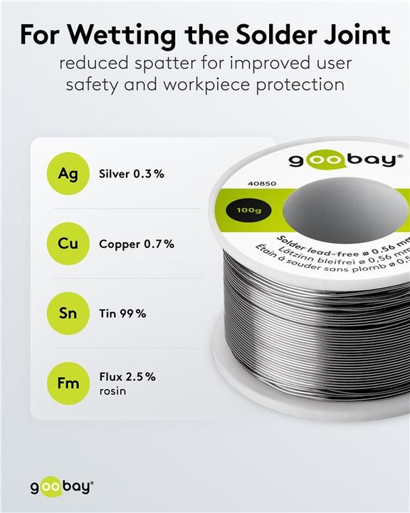 Actual product image Goobay Professional solder lead-free, ø 0.56 mm, 100 g (Solder)