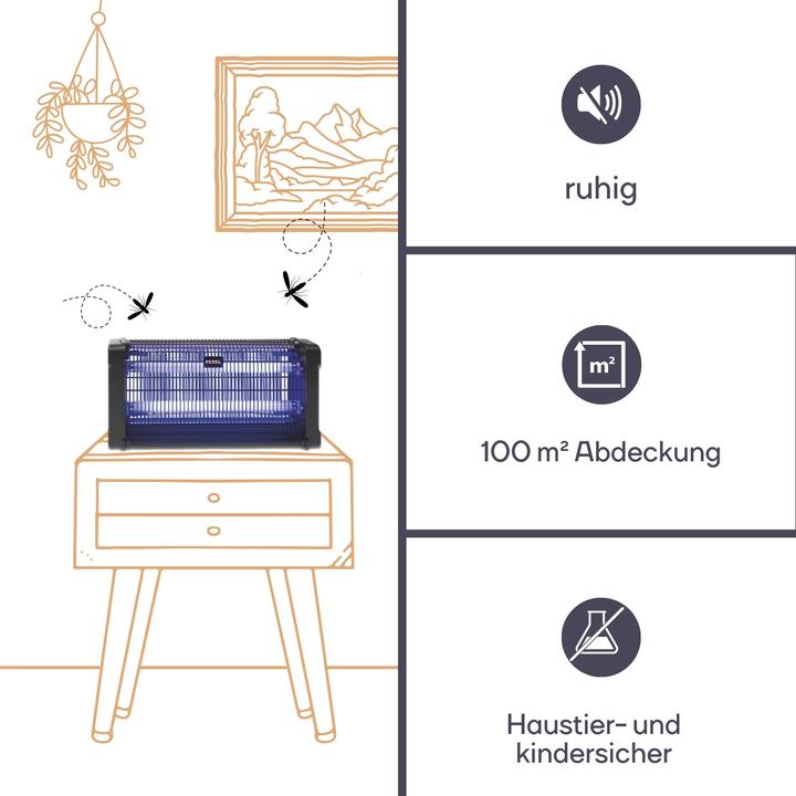 Image du produit Velleman TUE-INSECTES ÉLECTRIQUE 360° - 2 x 15 W