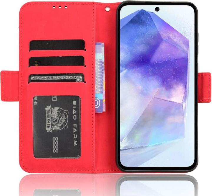 Actual product image Cover-Discount Galaxy A55 - Case with many card slots red (Samsung Galaxy A55)