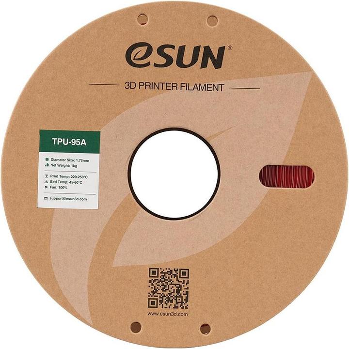 Actual product image eSUN eTPU-95A 1.75mm Tr. Red 1kg 3D Filament (TPU, 1.75 mm, 1000 g, Red)