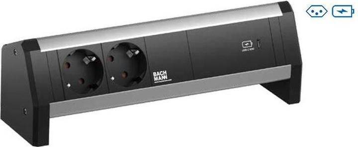 Image du produit Bachmann Multiprise de table DESK 1, 2x T13, 1x USB C (2 x, USB-C, USB-A, Type 13)
