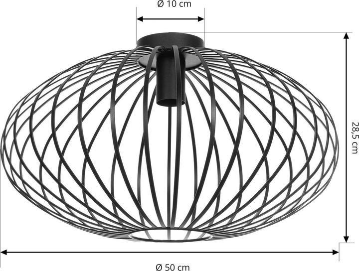 Produktbild Lindby Maivi Deckenleuchte Käfig schwarz 50 cm (E27)