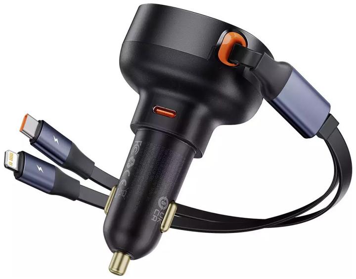 Produktbild Baseus Car Charger Enjoyment USB-C with USB-C cable and Lightning  60W