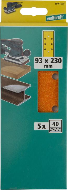 Produktbild wolfcraft wolfcraft 5 Schleifstreifen Korund K80 93x230mm (80)