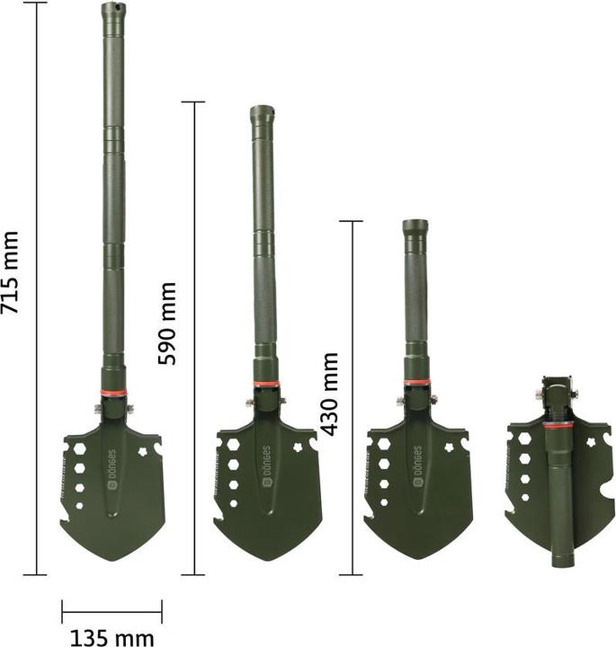 Produktbild Dönges Multifunktionaler Klappspaten All-in-One, in Camouflage Tasche, olivgrün