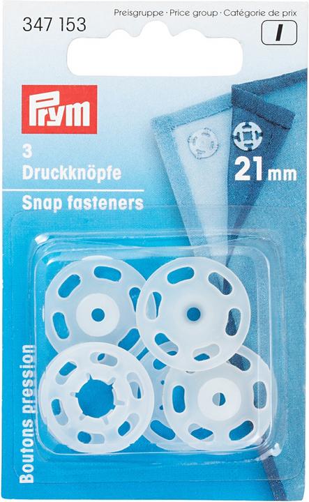Produktbild Prym Annähdruckknopf, transparent 21 mm, Karte 3 Stk.