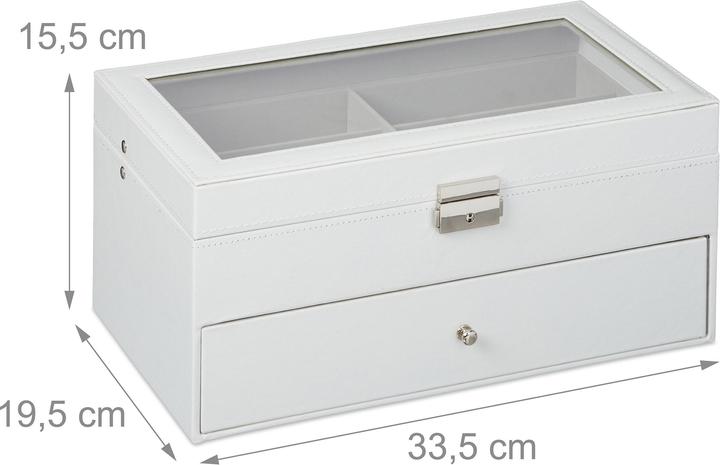 Produktbild Relaxdays Brillenbox weiss 33,5 x 19,5 x 15,5 cm