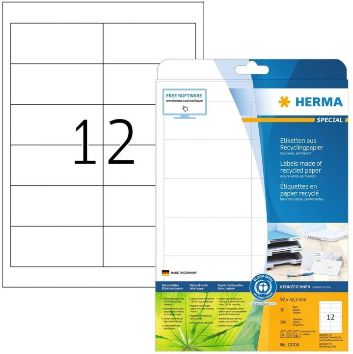 Produktbild HERMA Recycling Etiketten A4