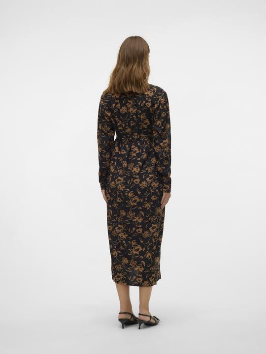 Actual product image Mamalicious Regular fit V-neckline Narrow sleeves Midi dress Dress (XS)