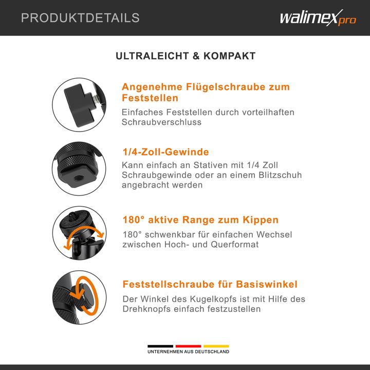 Image du produit Walimex pro Multi Mini-Tête sphérique Single Shoe (Tête sphérique)