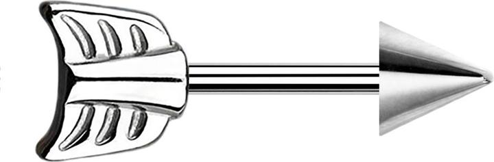 Star Piercing Barbell silber mit Cone und Pfeil (ohne Messing, Chirurgenstahl 316L)