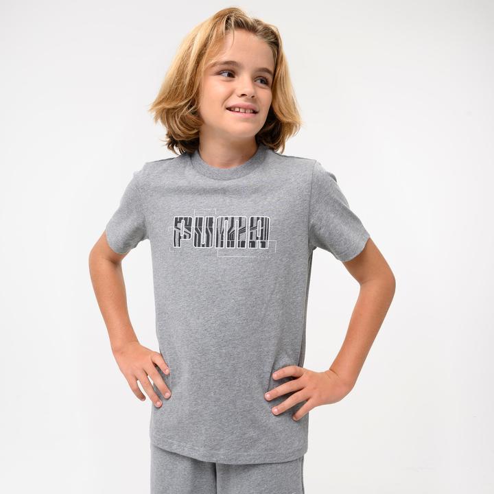 Actual product image Decathlon T-Shirt Kinder Baumwolle - Print grau (164)