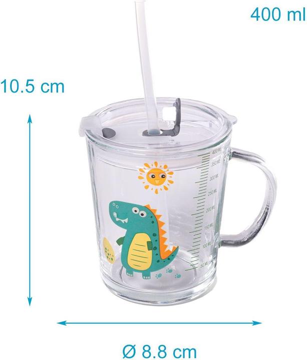 Actual product image Intirilife Children's drinking cup with lid, scale and straw