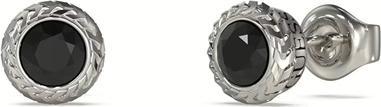 Guess Steel Earrings With Black Zircons Sailor Knot