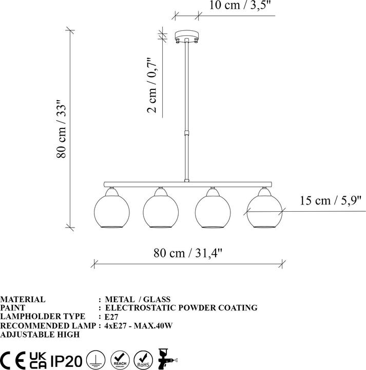 Produktbild Opviq Benek Horizontal Chandelier