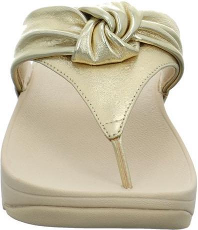 Actual product image Fitflop Lulu Padded Knot Metallic Leather Toe Post Sandal (41)