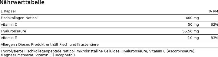Nutritional values and ingredients Alpine Labs Collagen (60 Piece, Capsules)