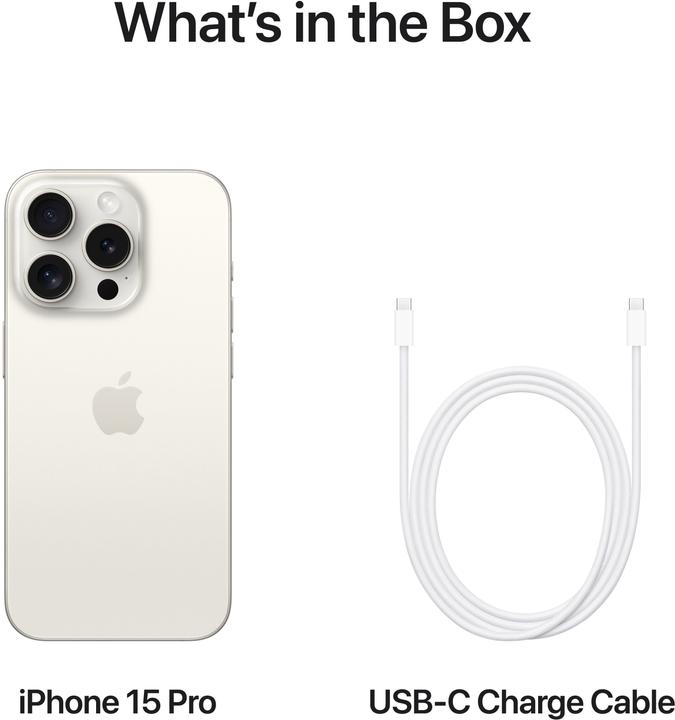 Image du produit Apple iPhone 15 Pro (512 Go, Titane blanc, 6.10", SIM + eSIM, 48 Mpx, 5G)