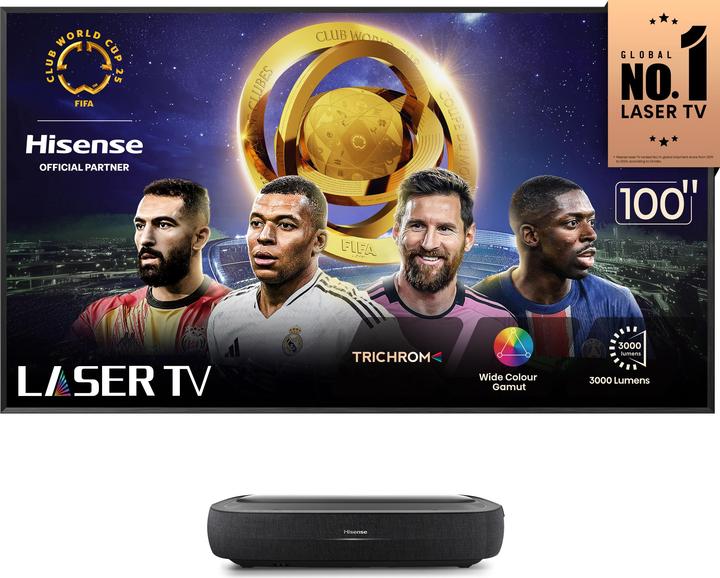 Produktbild Hisense 100L9HD inkl. 100" ALR Daylight Leinwand (4K, 3000 lm, 0.25:1)