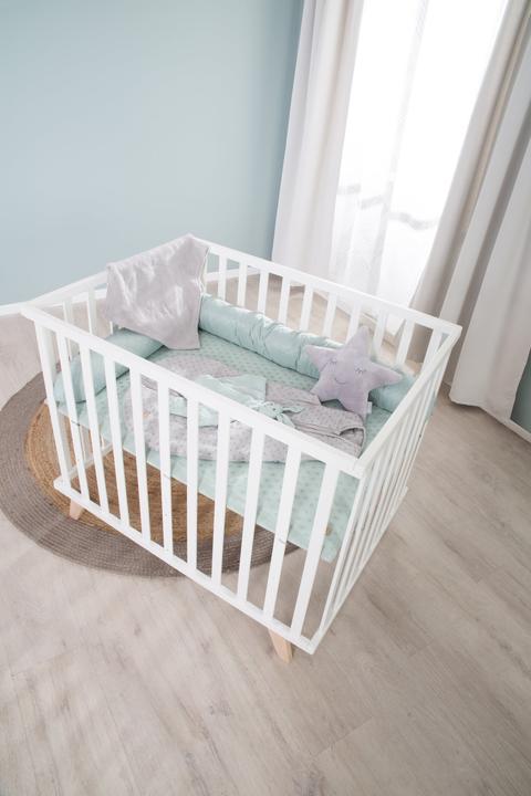 Produktbild Roba Laufgitter mit Holzfüssen Lil Planet Weiss 75 x 100 cm (75 cm, 100 cm, Mischholz, Buche)