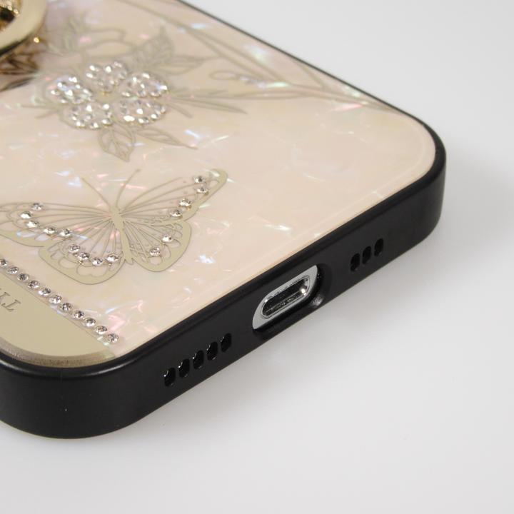Produktbild PhoneLook Hülle Perlmutt Schmetterling Strass mit Videounterstützung (Apple iPhone 13 Pro Max)