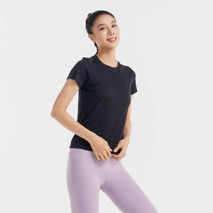 Kimjaly T-Shirt Crop Top nahtlos - 500 schwarz