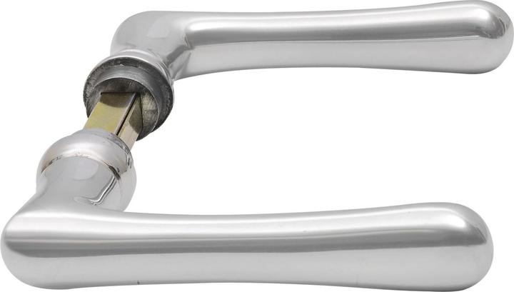 Grundmann Pair of lever handles ELEGANT WG 500, polished aluminium, 1 pair | Door hardware accessories (Door set)