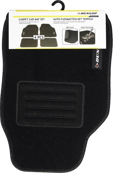 Dunlop Car mat set carpet 4pcs PP/PES (1 set of 4 floor mats)