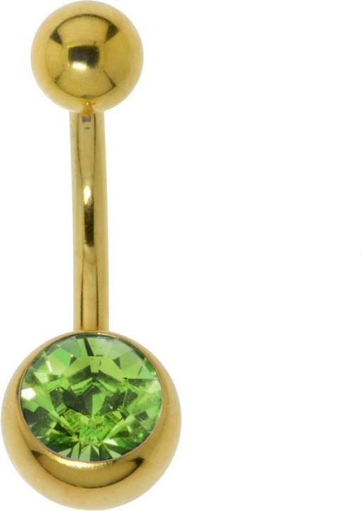 Bijouteria Bauchpiercing (PVD Beschichtung (goldfarbig), Kristall, Chirurgenstahl 316L)