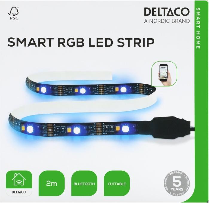 Deltaco USB-powered LED loop (RGB, Multicoloured, White, RGBW, 200 cm, Indoor, Outdoor)