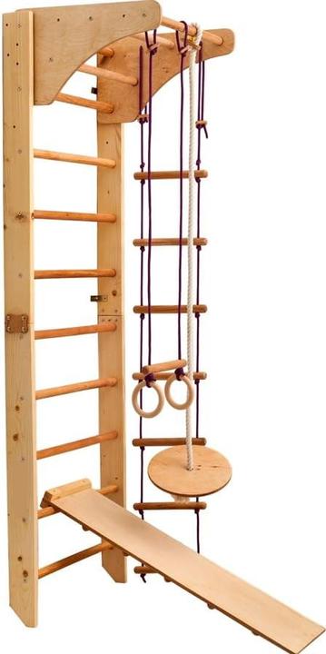 Produktbild Activity Board Kletterwand für Kinder, Klettergerüst aus Holz, Schwedische Leiter - Natur