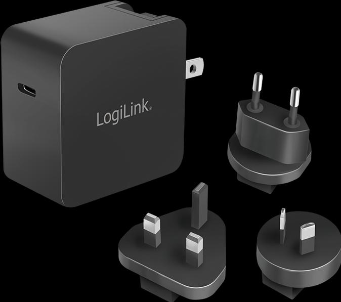 Actual product image LogiLink USB socket travel adapter, 1x USB-C, GaN technology, 65 W