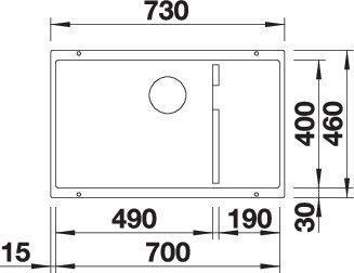 Actual product image Blanco SUBLINE 700-U Level (Undermount sink, 73 cm, 46 cm)